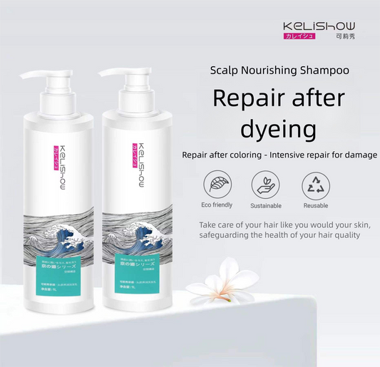 Kelishow Scalp Nourishing Shampoo for Dry Sensitive Flaky Scalp Care Natural Organic Plant Extracts Own Factory Customized