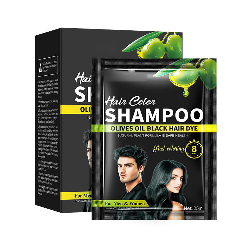 Olive Oil Sachet Hair Color Dye Shampoo Black Hair Fast Coloring Bubble Natural Organic No Bleach Bleaching