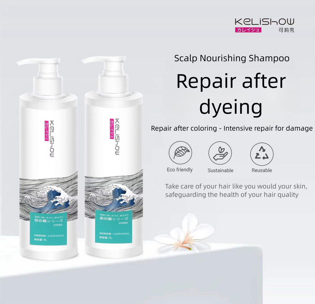 Kelishow Scalp Nourishing Shampoo for Dry Sensitive Flaky Scalp Care Natural Organic Plant Extracts Own Factory Customized