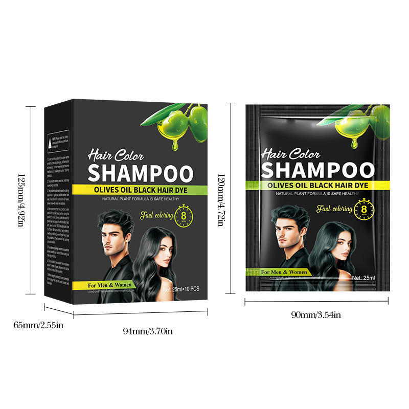 Olive Oil Sachet Hair Color Dye Shampoo Black Hair Fast Coloring Bubble Natural Organic No Bleach Bleaching