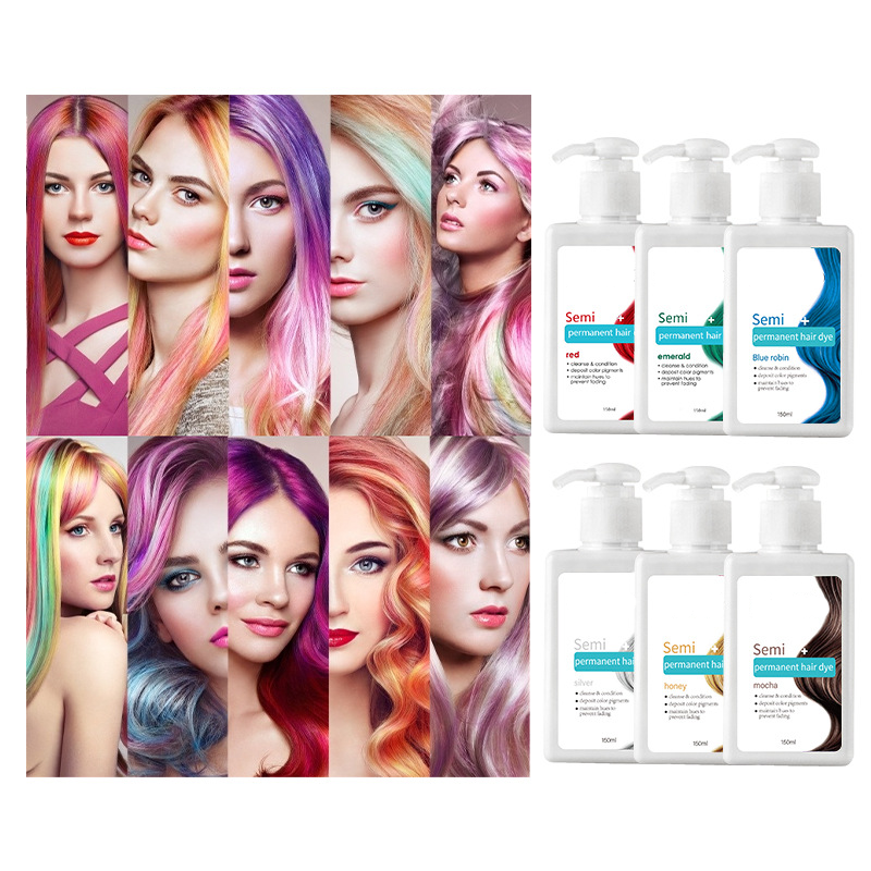 Custom Hair Dye Conditioner Semi Permanent Consolidate Extended Color Retention Plant Ingredients Hair-damage Free