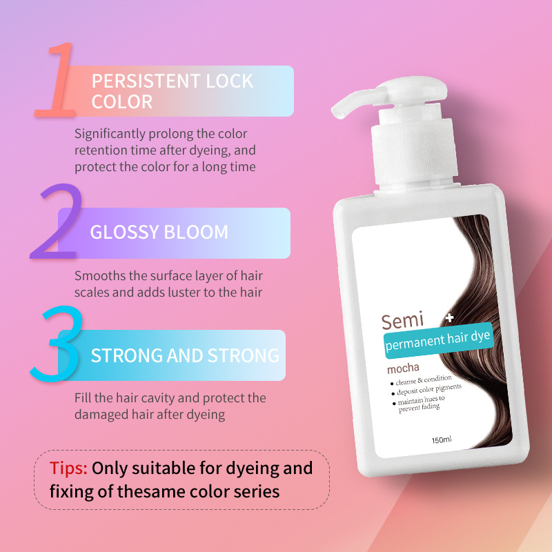 Custom Hair Dye Conditioner Semi Permanent Consolidate Extended Color Retention Plant Ingredients Hair-damage Free
