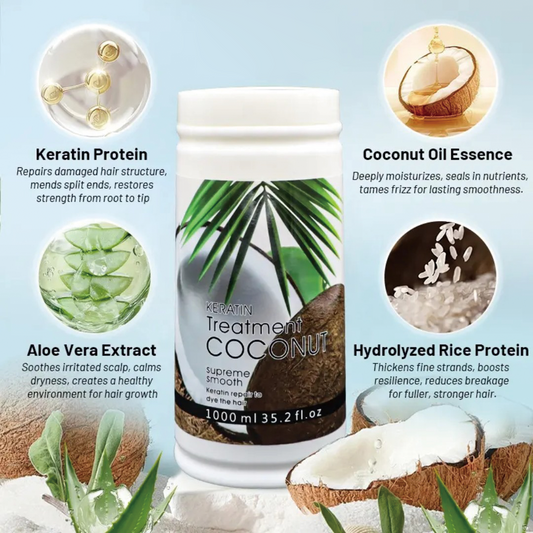 1000ml Coconut Mask Milk Mask Keratin Treatment Smooth&Clump-Free Nourishing Hair-Repairing