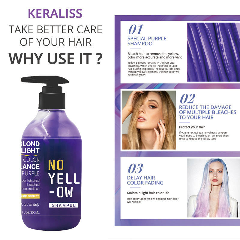 Purple Anti-yellow Shampoo After Dyeing Fix Color Remove No Yellow Orange Shampoo for Professional Barber Shop