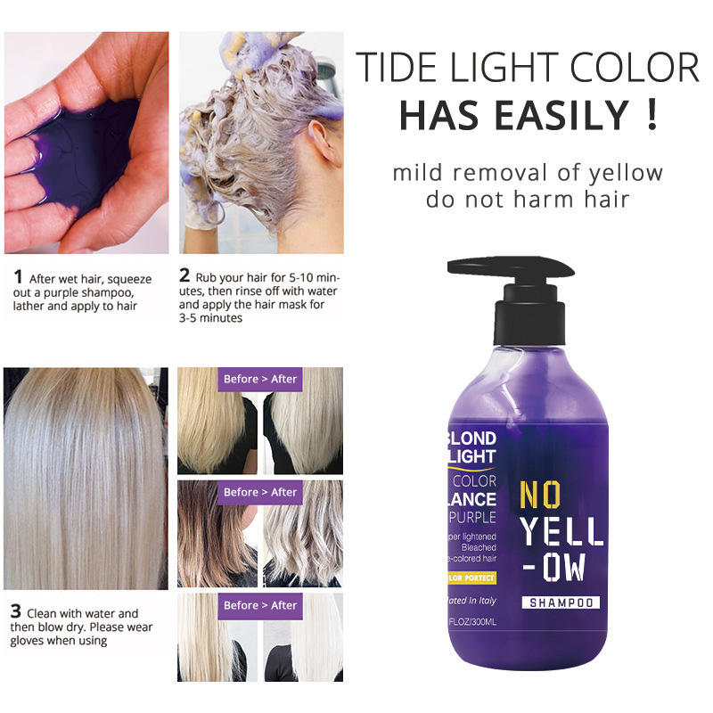 Purple Anti-yellow Shampoo After Dyeing Fix Color Remove No Yellow Orange Shampoo for Professional Barber Shop