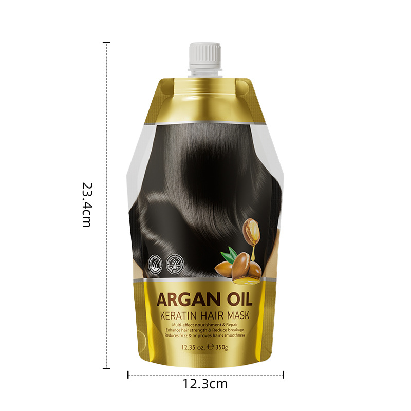 Pouched 350g Argan Oil Keratin Hair Mask Instant Softness Shine Multi-Effect Smooth Nourishment