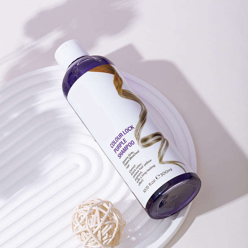 Lock Color Purple Shampoo Smooth for Blonde Hair Maintain Color Coconut Oil Lemon Extract Silver Shampoo