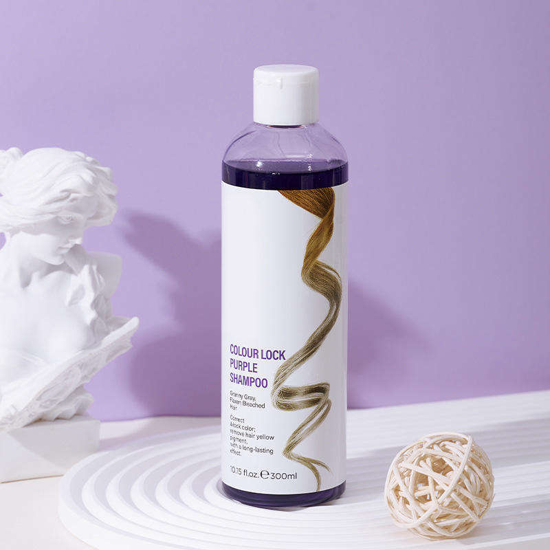 Lock Color Purple Shampoo Smooth for Blonde Hair Maintain Color Coconut Oil Lemon Extract Silver Shampoo