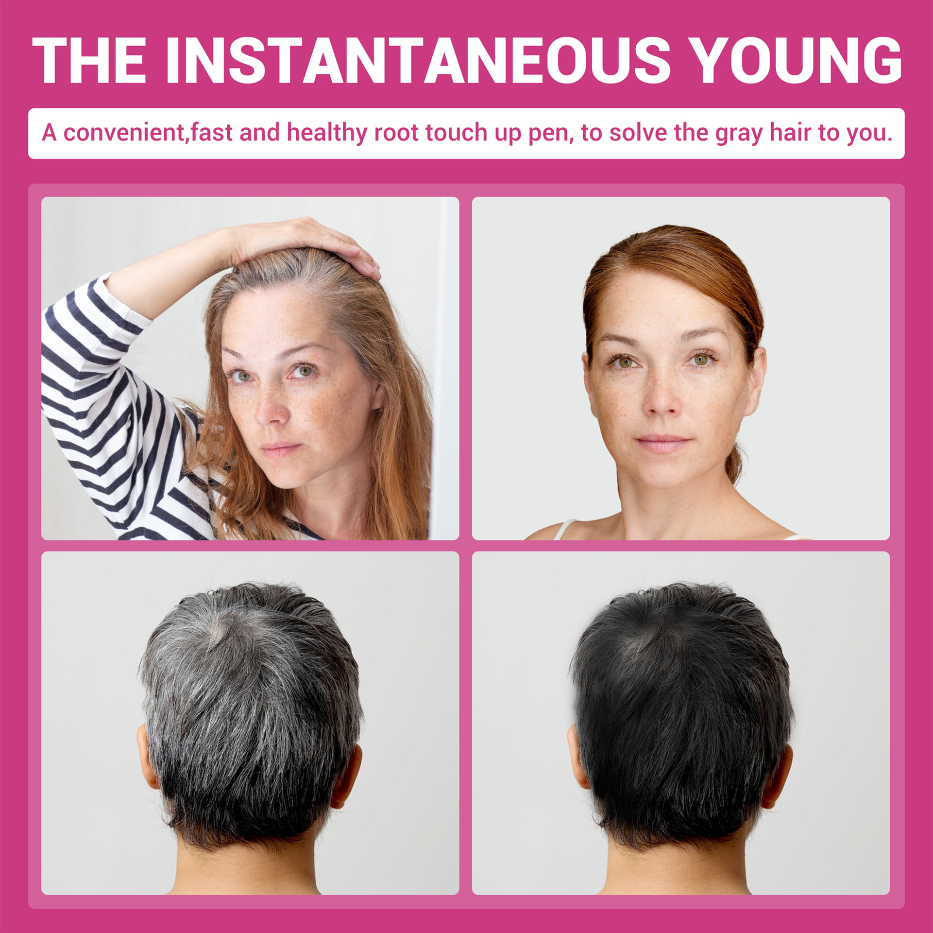 Natural Coloring Hair Color Root Touch-up Pen Instant Gray Coverage Long-Lasting & Natural-Looking Hair Dye Pen