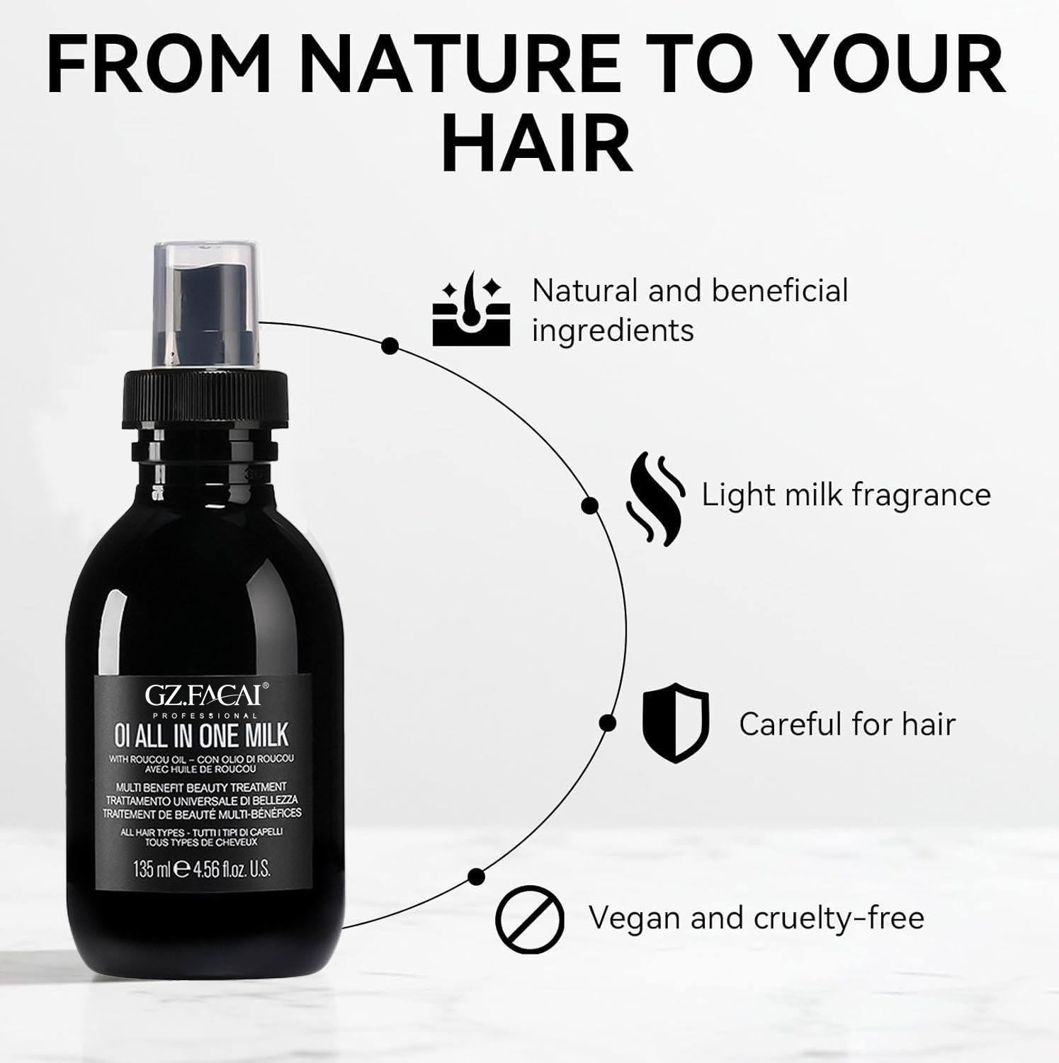 135ml Hair Care Spray Custom Logo 100% Pure Milk Lavender Essential Oil Nourishing Repairing Hair Spray Mist