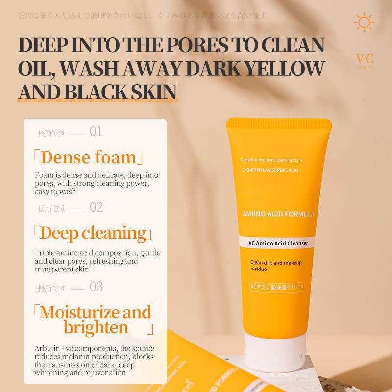 VC Amino Acid Facial Cleanser Clean Dirt and Makeup Residue Gentle Non-irritating Face Wash